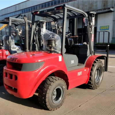 3 ton rough terrian forklift with 4 wheels drive